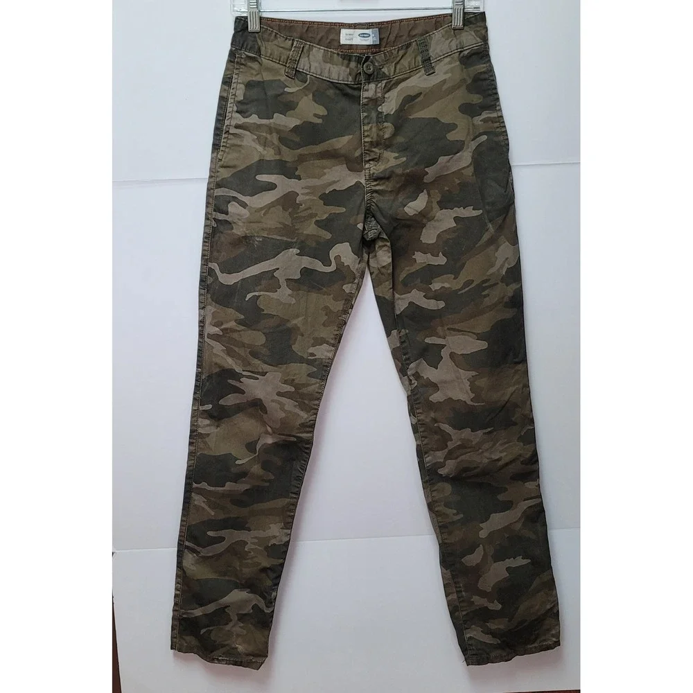 Old Navy Kids Skinny Chino Olive Camo Pants Sz 18‎ Streetwear Casual School Wear